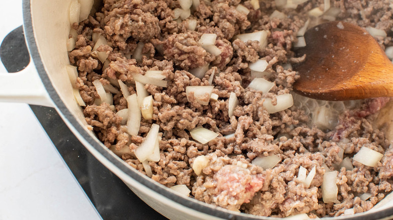 ground beef and onions 