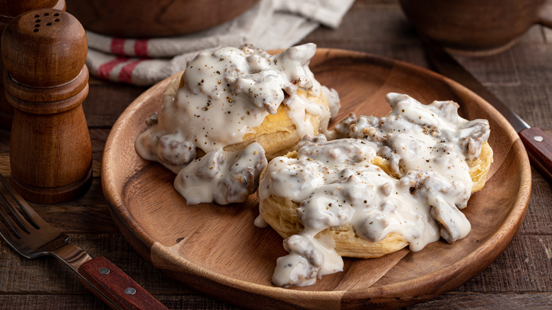 biscuits and sausage gravy