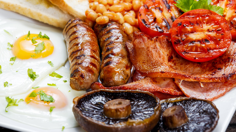 close up of full English breakfast