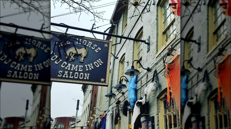 Saloon with Halloween decorations