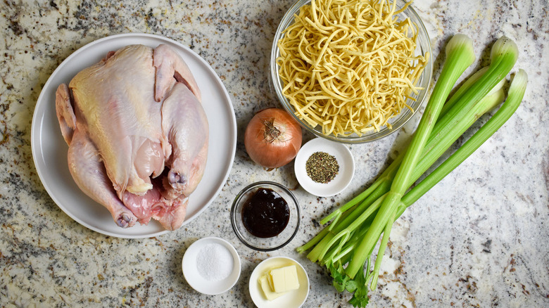 ingredients for chicken and noodles