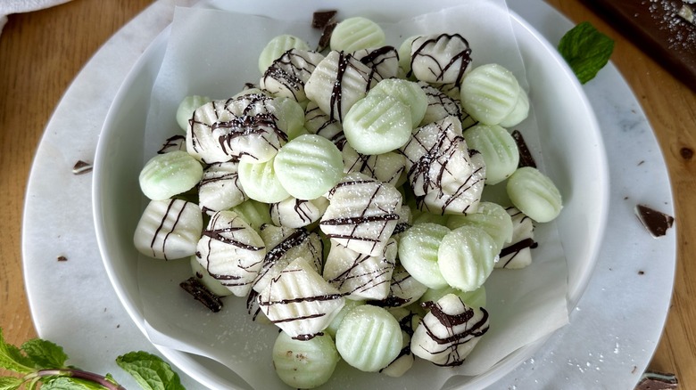 Andes-Stuffed Elevated Cream Cheese Mints