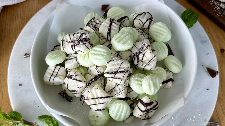 Andes-Stuffed Elevated Cream Cheese Mints