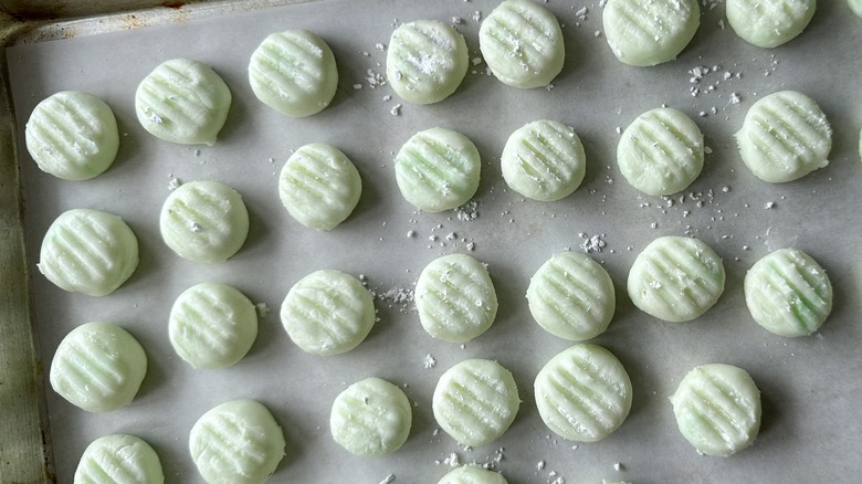 Shaped cream cheese mint candies