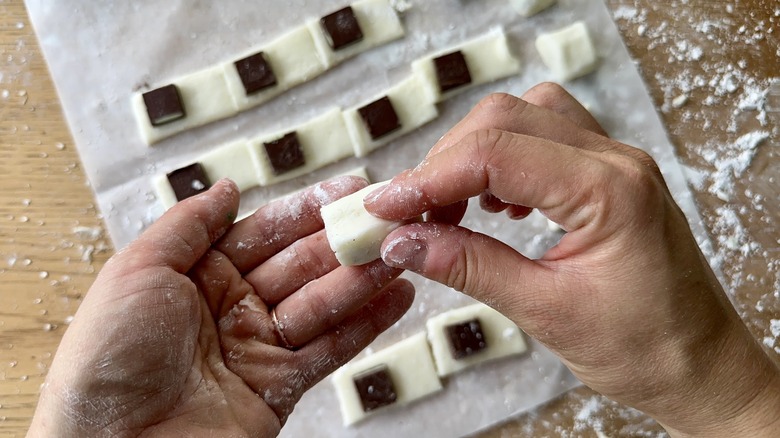 Sealing cream cheese mints with Andes