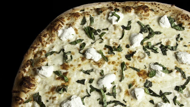 White pizza with herbs