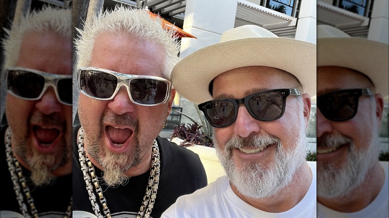 Guy Fieri and Andrew Zimmern at the 2023 SOBEWFF