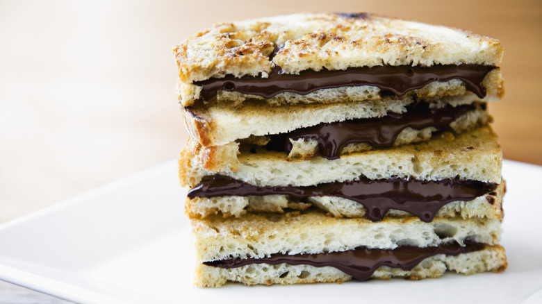 stack of chocolate sandwiches