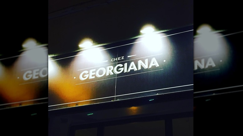 restaurant sign for chez georgiana