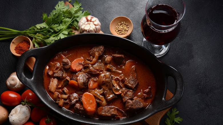 beef bourguignon with red wine