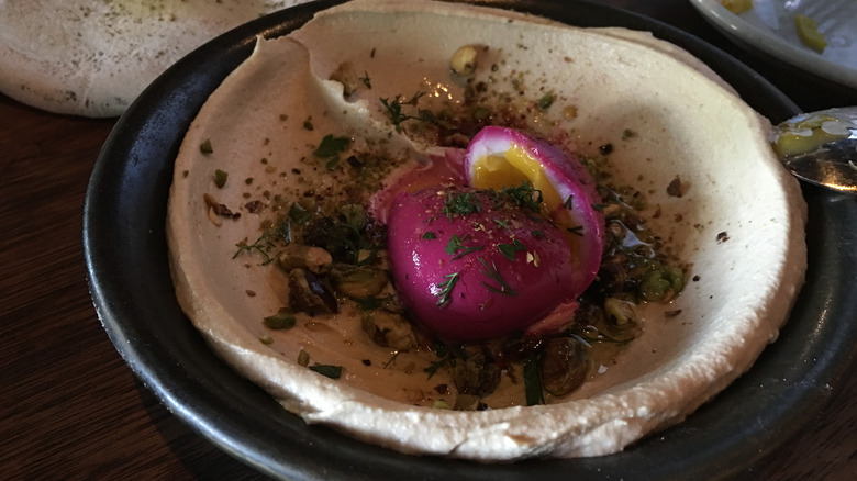 pickled egg hummus from Zahav