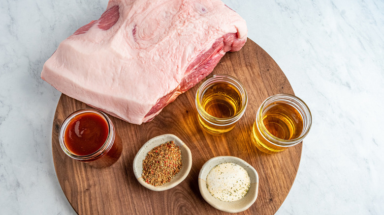 pork butt and ingredients