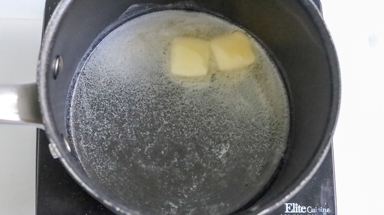 butter melting in a saucepan