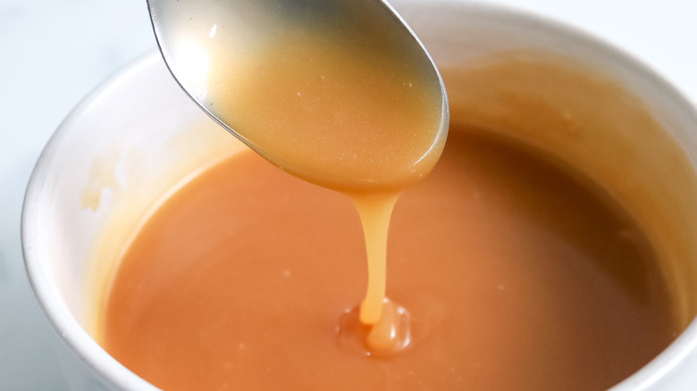 caramel sauce in a bowl