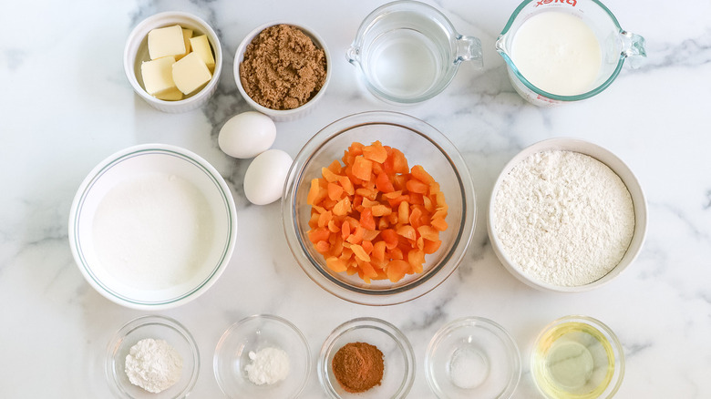 baking ingredients and dried apricots