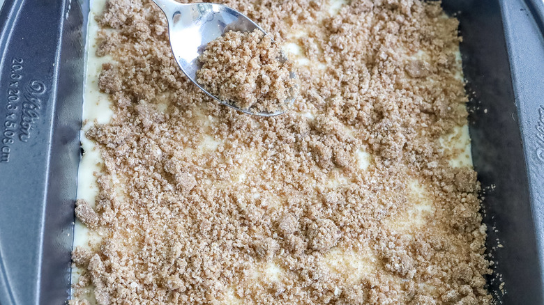 streusel-topped cake batter