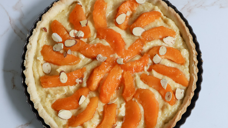 unbaked apricot almond tart