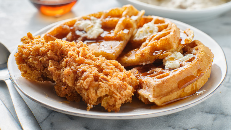 fried chicken and waffles