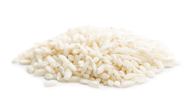 pile of Carnaroli rice 