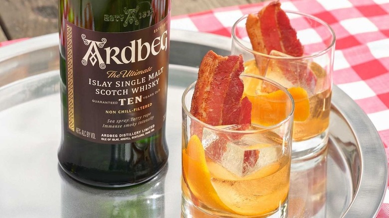 Ardbeg bottle with cocktails