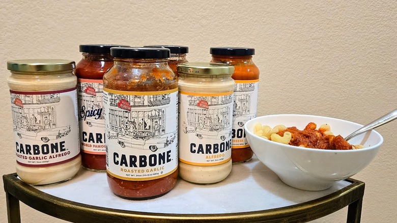 Various Carbone sauces and pasta