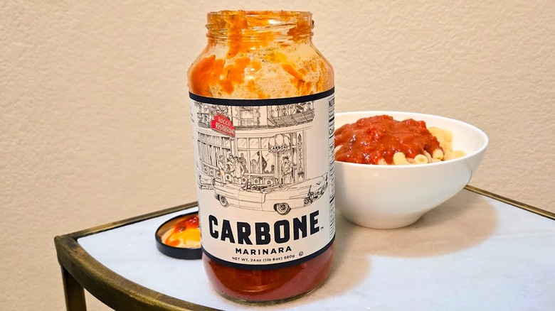 Carbone marinara sauce and pasta