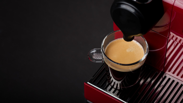 cup of nespresso brewing