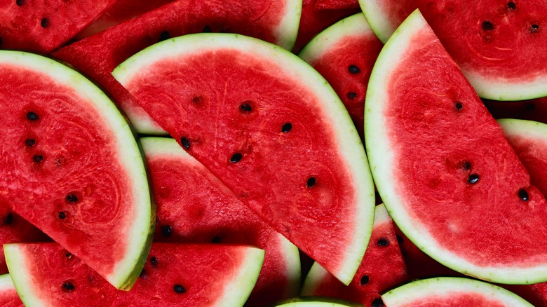 Stacked watermelon slices