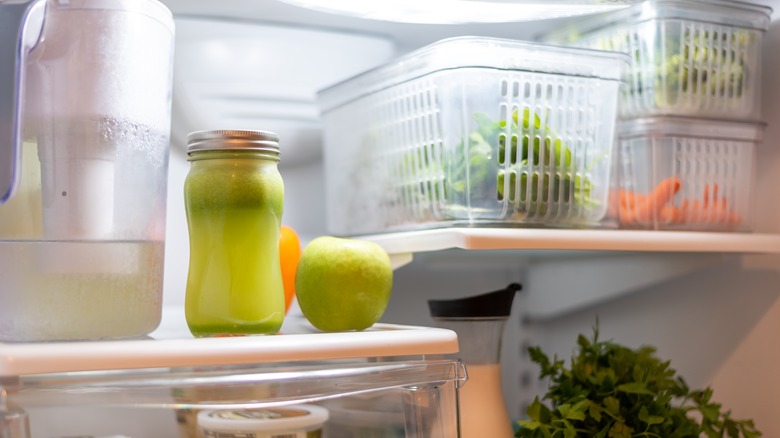 Neatly organized fridge