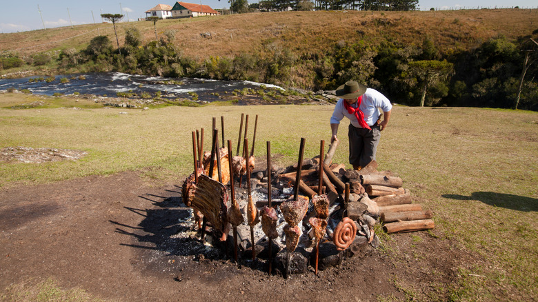 Gaucho grilling meats