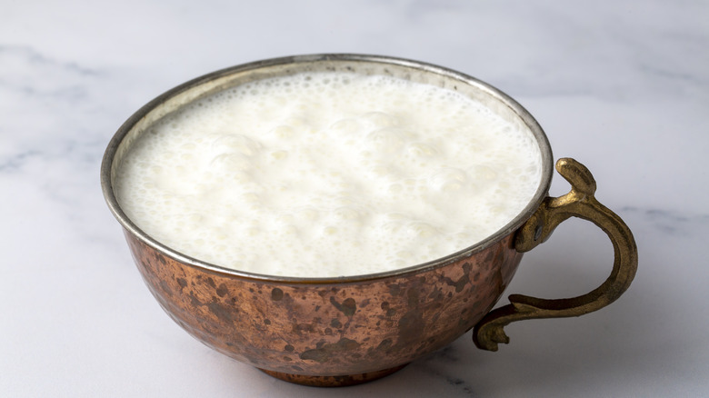 ayran in copper mug