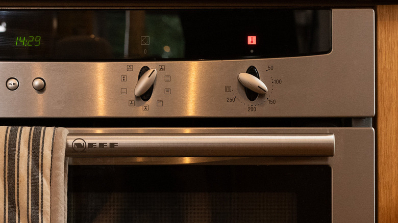 preheating an oven