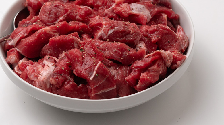 Chunks of beef shin 