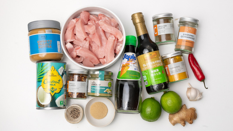 aromatic lemongrass pork satay ingredients