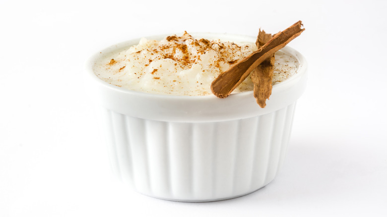 Cuban rice pudding in ramekin