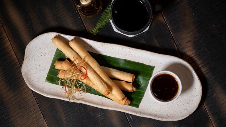 Lumpia with dipping sauce