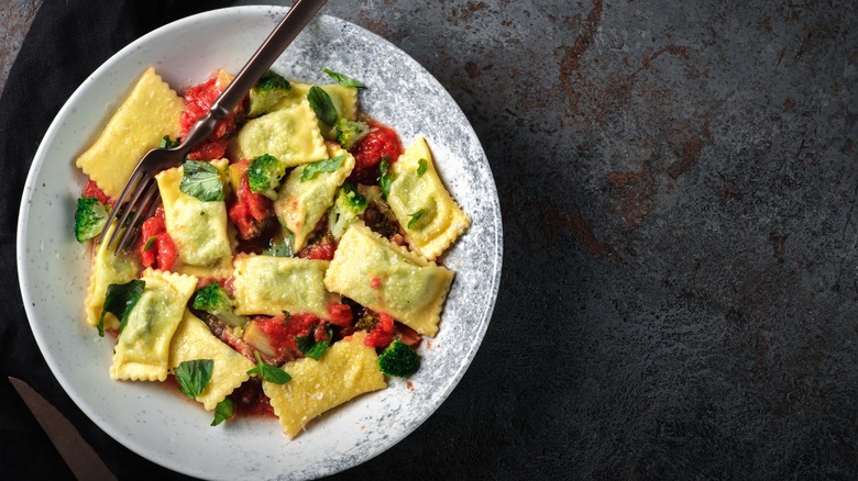 Ravioli with vegetables