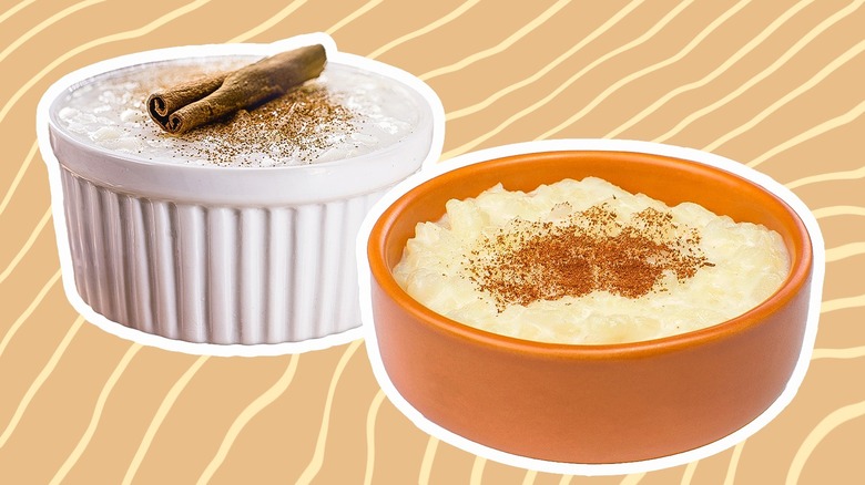 rice pudding displayed side by side
