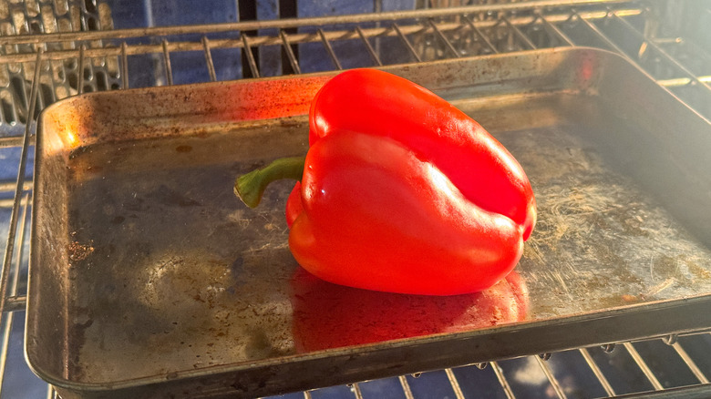 red pepper in oven