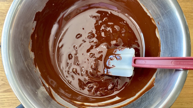 Melting chocolate in bowl