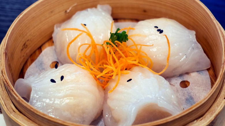 steamed Har Gow shrimp dumplings