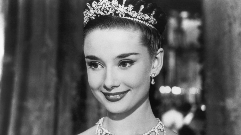 Audrey Hepburn wearing tiara