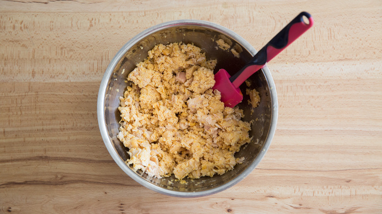 tuna chickpea mixture in bowl