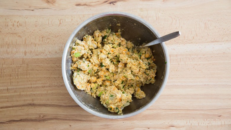 tuna patty mixture in bowl