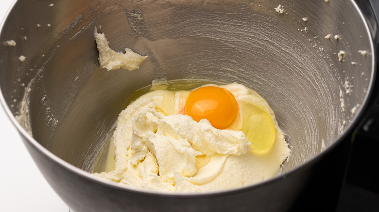 egg and butter in bowl