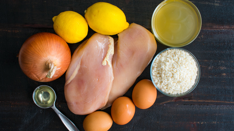 Ingredients for avgolemono soup