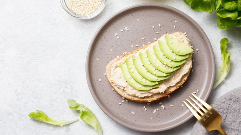 Avocado toast with hummus