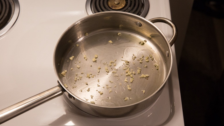 garlic in large saute pan