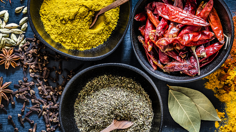 Turmeric and herbs and spices