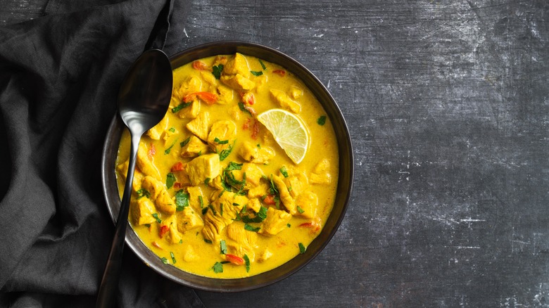 Coconut chicken curry in a bowl